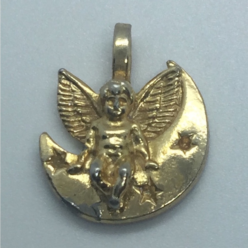 Gold plated Angel Moon Pendant